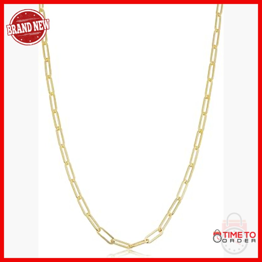 14k Gold-Filled Paperclip Chain Necklace 18" Minimalist Link